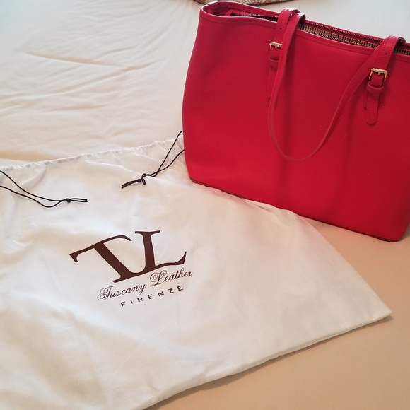 Tuscany red leather bag - Picture 1 of 3